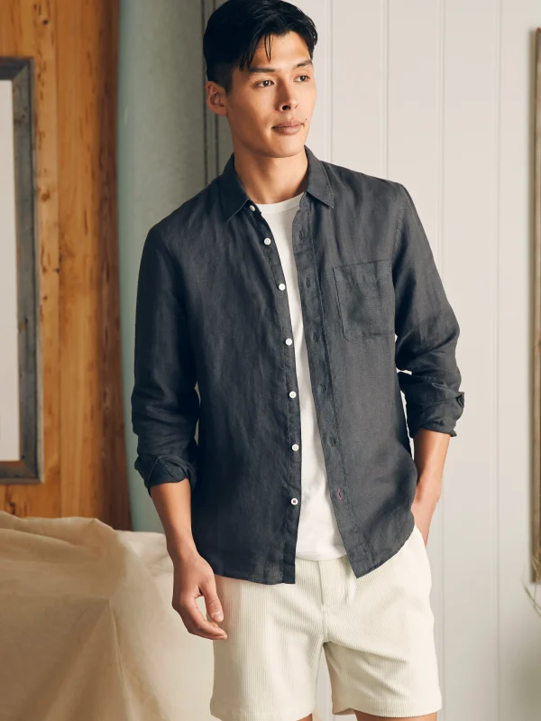 Laguna Linen Shirt - Washed Black