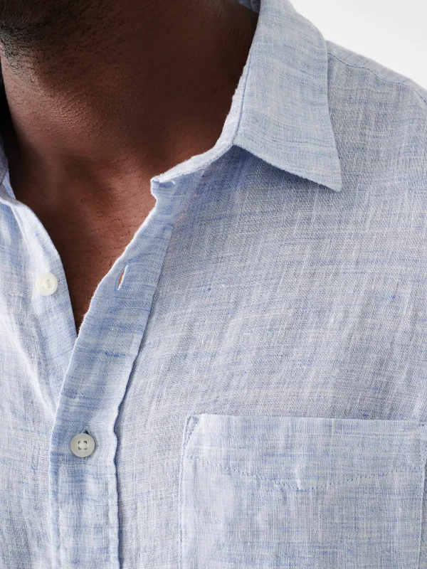 Laguna Linen Shirt (Tall) - Light Blue Melange