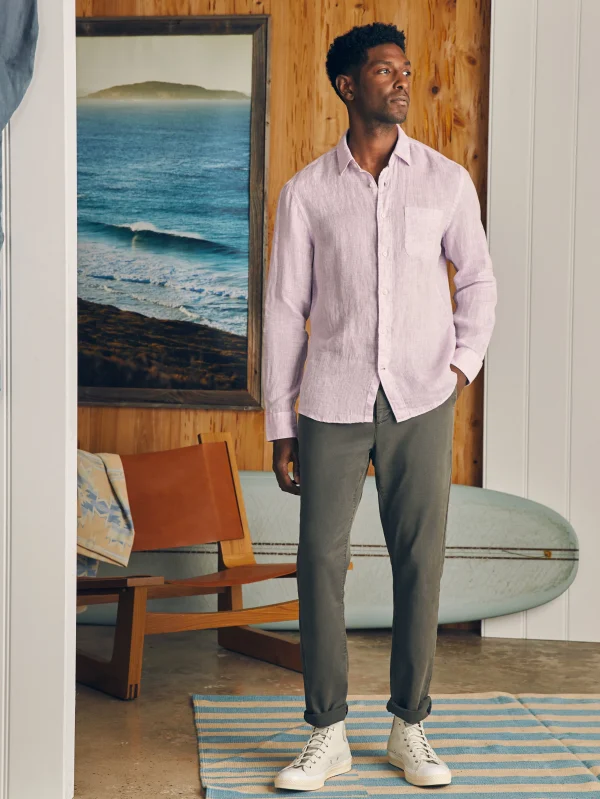 Laguna Linen Shirt (Tall) - Lavender Melange