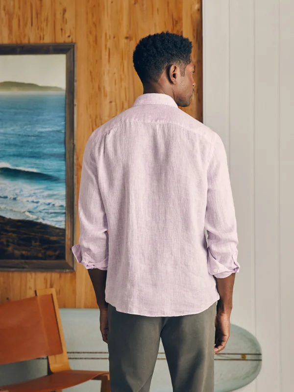 Laguna Linen Shirt (Tall) - Lavender Melange