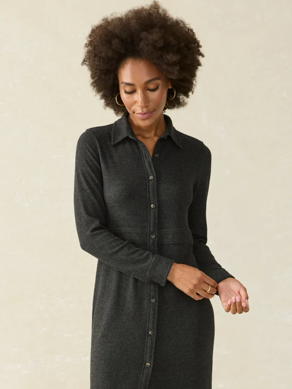 Legend™ Sweater Maxi Dress - Heathered Black Twill