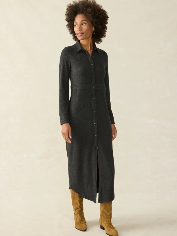 Legend™ Sweater Maxi Dress - Heathered Black Twill