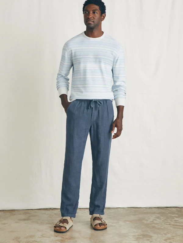 Linen Drawstring Pant - Look Out Navy