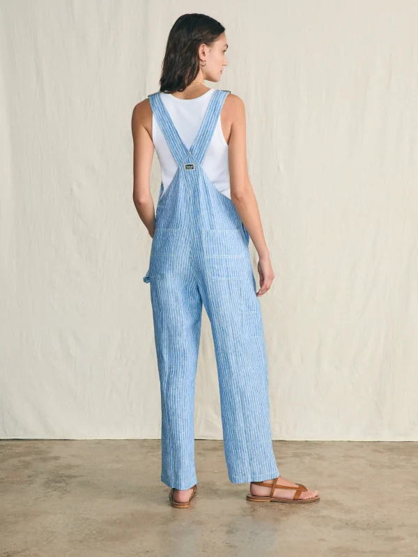 Linen Mechanic Overall - Skyway Railroad Stripe