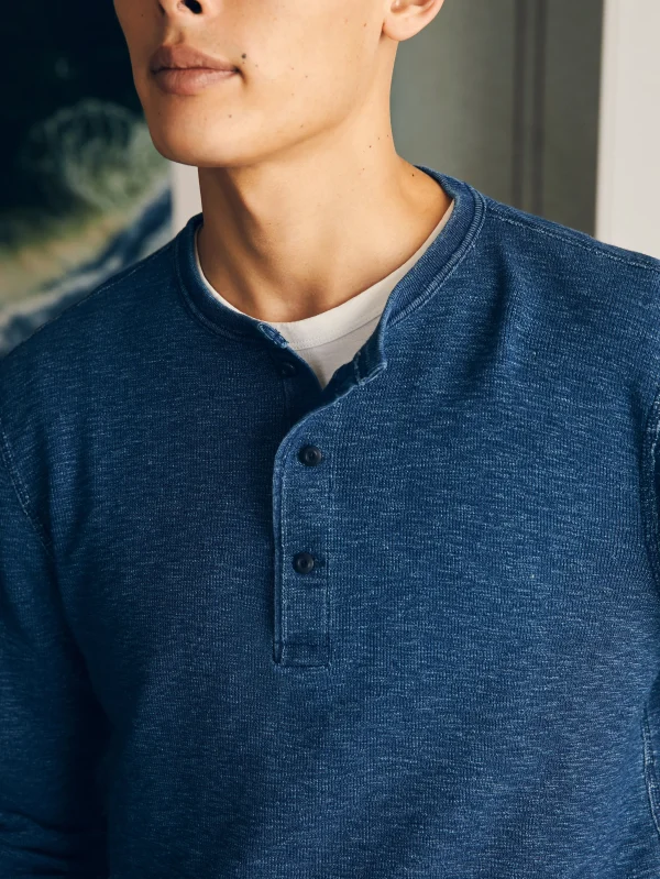 Long-Sleeve Indigo Henley - Midnight Indigo Wash