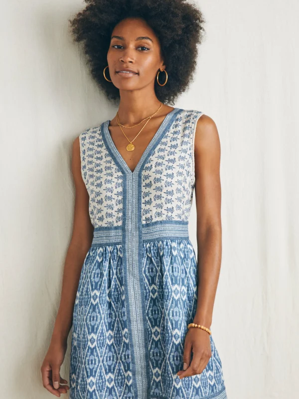 Macey Dress - Blue Clara Ikat