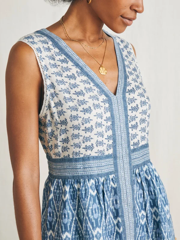 Macey Dress - Blue Clara Ikat