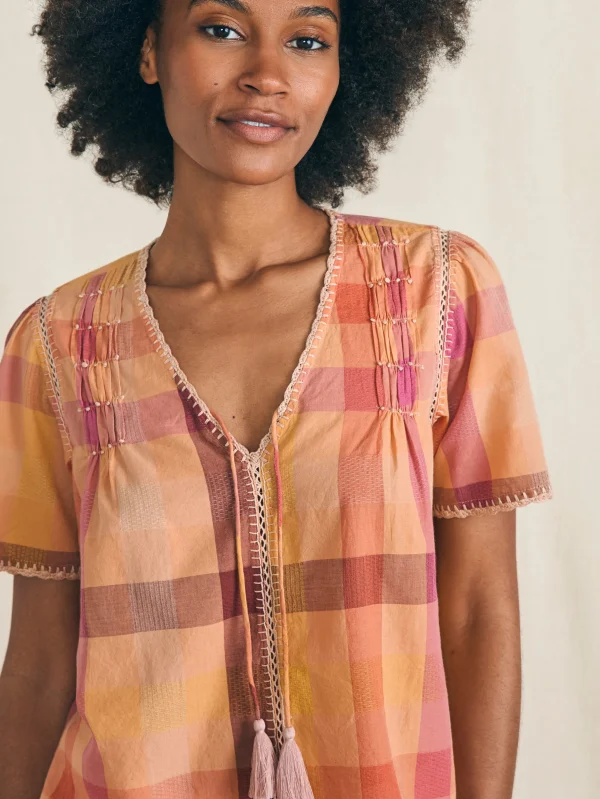 Margate Top - Sunset Desert Plaid