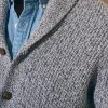 Marled Cotton Cardigan - Light Grey Marl