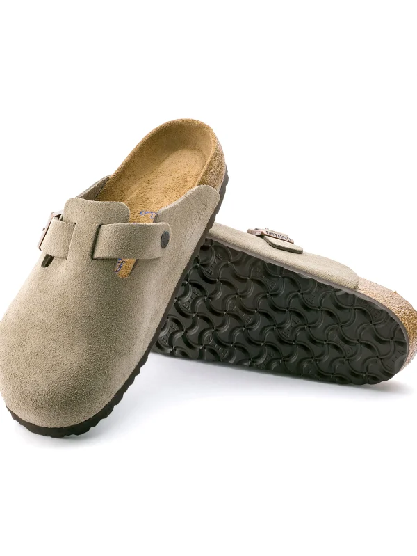 Men's Birkenstock Boston Clog Soft Footbed - Taupe