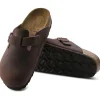 Men's Birkenstock Boston Clog Soft Footbed - Oiled Leather Habana