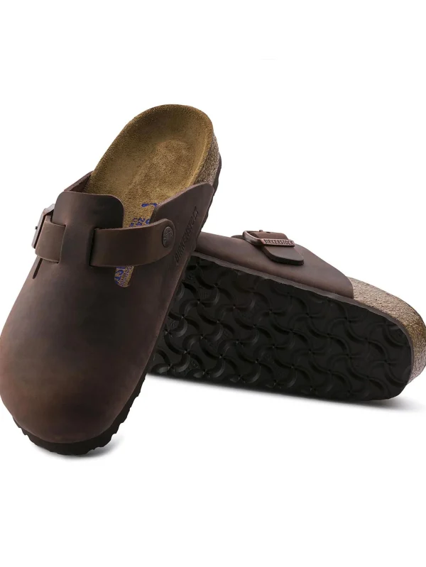 Men's Birkenstock Boston Clog Soft Footbed - Oiled Leather Habana