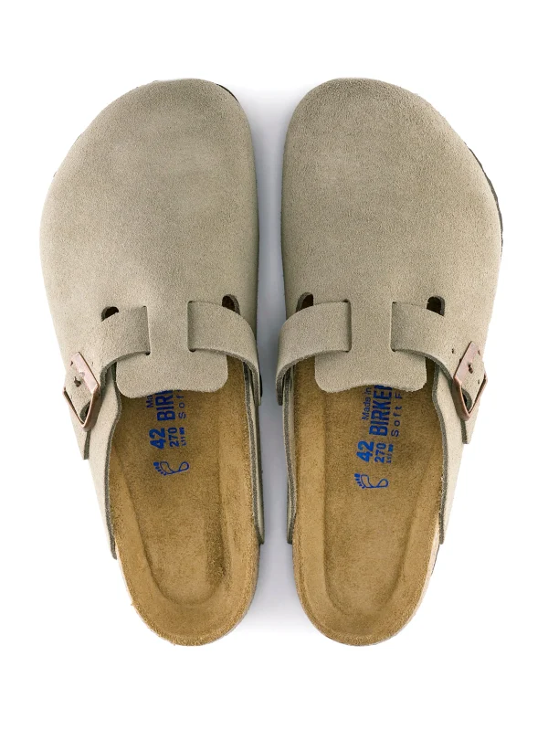 Men's Birkenstock Boston Clog Soft Footbed - Taupe