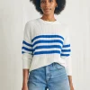 Miramar Linen Crew Sweater - Charleston Stripe