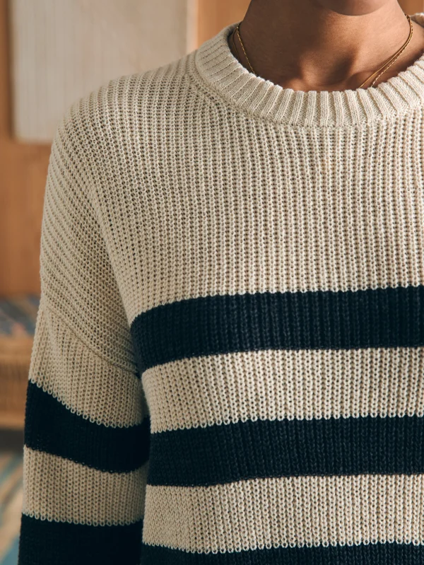 Miramar Linen Crew Sweater - Kadena Phantom Stripe