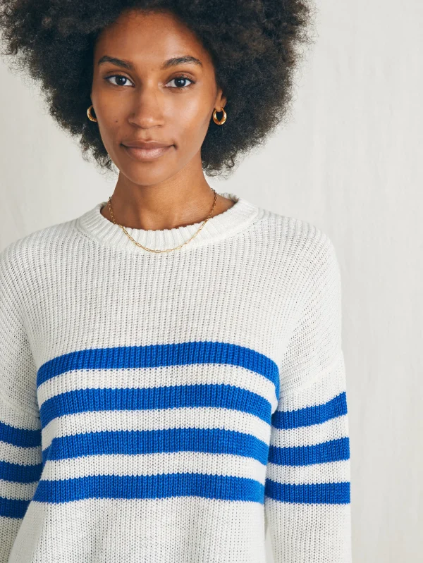 Miramar Linen Crew Sweater - Charleston Stripe