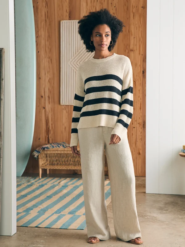 Miramar Linen Crew Sweater - Kadena Phantom Stripe