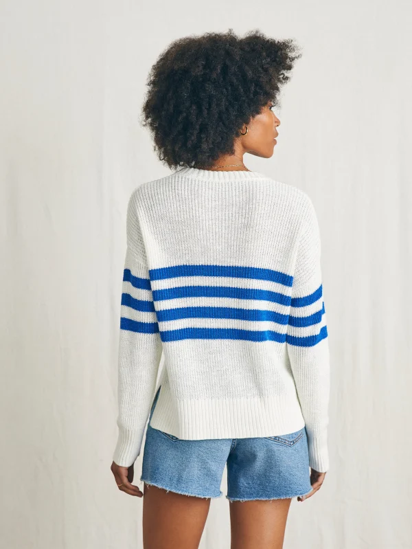 Miramar Linen Crew Sweater - Charleston Stripe