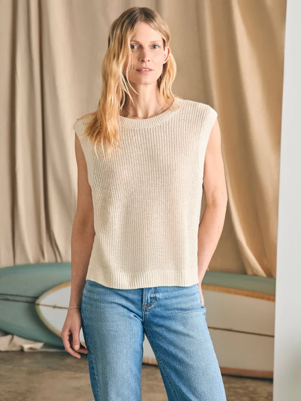 Miramar Linen Muscle Tank - Summer Sand