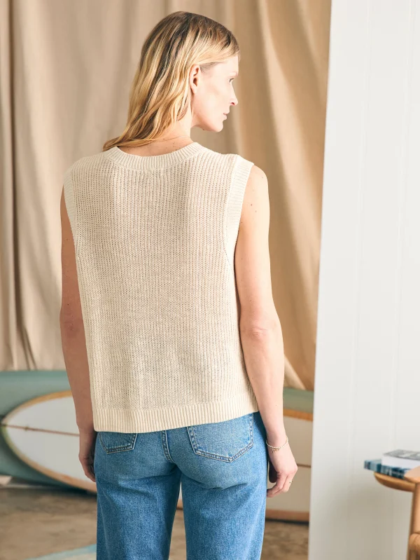 Miramar Linen Muscle Tank - Summer Sand