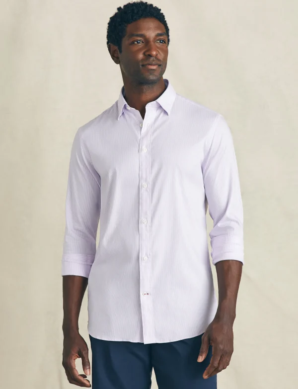 Movement™ Dress Shirt - Lavender Valley Stripe