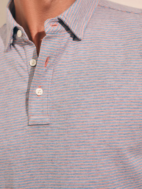 Movement™ Long-Sleeve Polo Shirt - Rose Creek Stripe