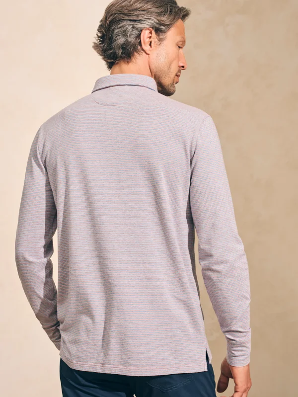 Movement™ Long-Sleeve Polo Shirt - Rose Creek Stripe