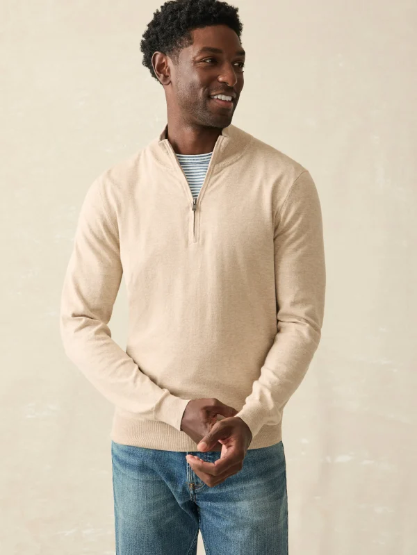 Movement™ Quarter Zip Sweater - Soft Dune Heather