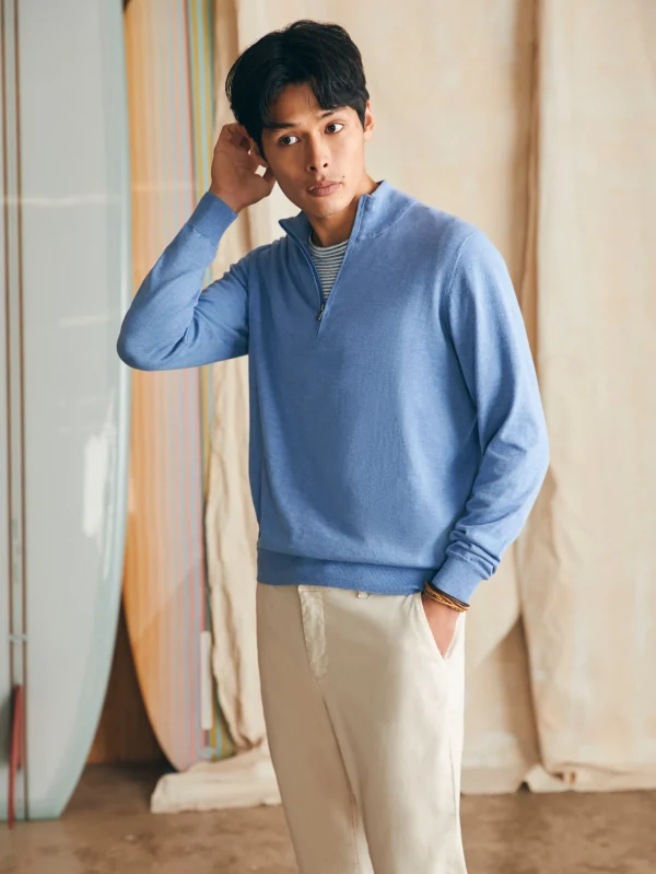 Movement™ Quarter Zip Sweater (Tall) - Azure Sky Heather