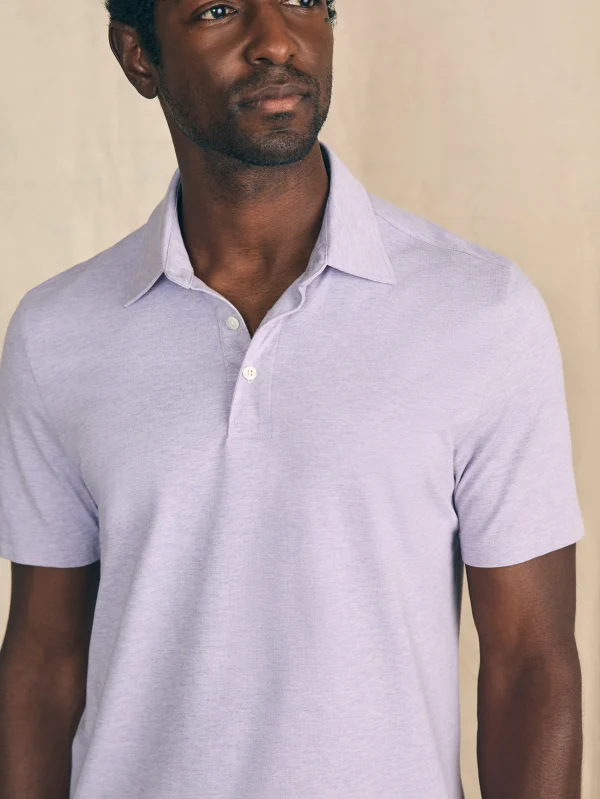 Movement™ Short-Sleeve Pique Polo Shirt - Faded Lilac Heather