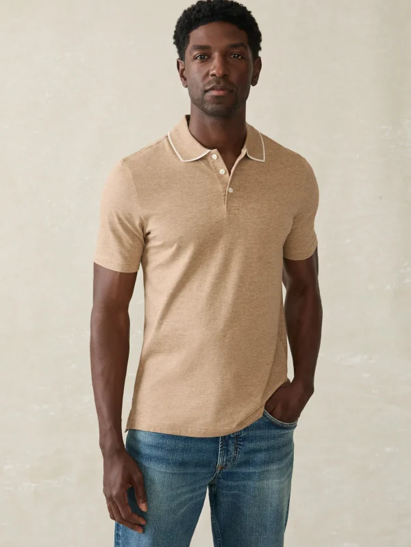 Movement™ Short-Sleeve Pique Polo Shirt - Driftwood Island Heather