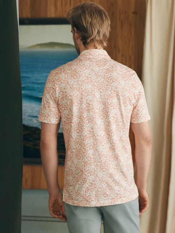 Movement™ Short-Sleeve Pique Polo Shirt - Hilo Rose Floral Print