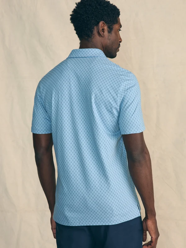 Movement™ Short-Sleeve Pique Polo Shirt - Blue Surfboard Geo