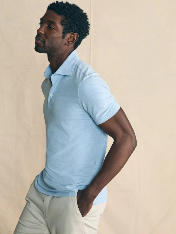 Movement™ Short-Sleeve Polo Shirt (Tall) - Cardiff Blue Heather