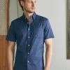 Movement™ Short-Sleeve Shirt (Tall) - Navy Dusk Diamond Print