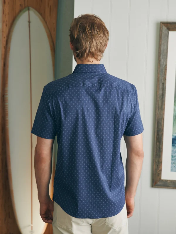 Movement™ Short-Sleeve Shirt (Tall) - Navy Dusk Diamond Print