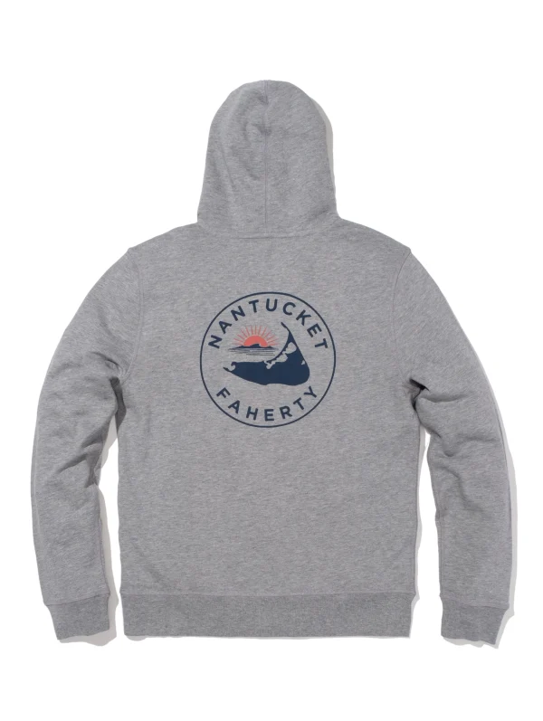 Nantucket Zip Hoodie - Grey Heather