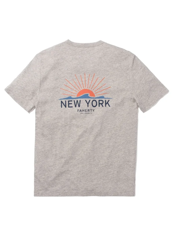 New York Short-Sleeve Crew T-Shirt - Grey Heather