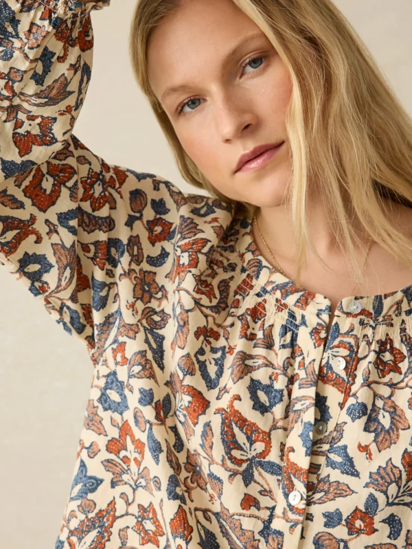 Odette Top - Ginger Maplewood Floral