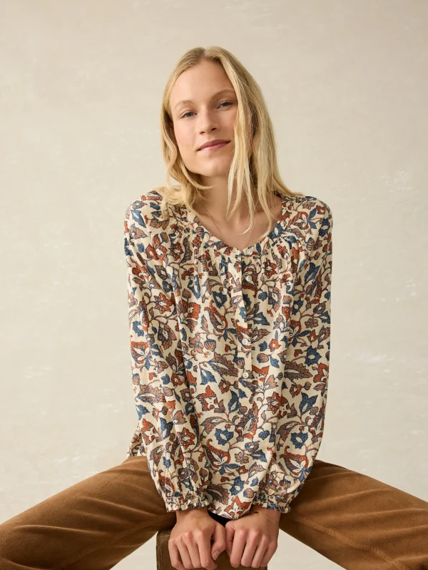 Odette Top - Ginger Maplewood Floral