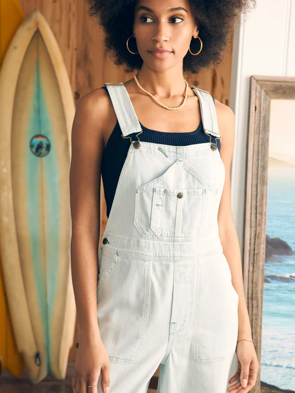 Organic Cotton Denim Riveter Overalls - Ocean Mist Wash