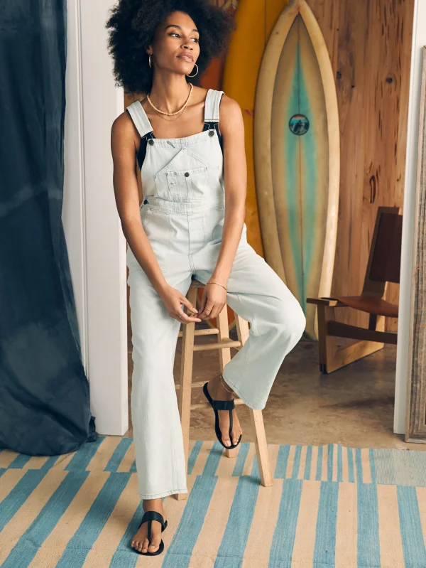 Organic Cotton Denim Riveter Overalls - Ocean Mist Wash