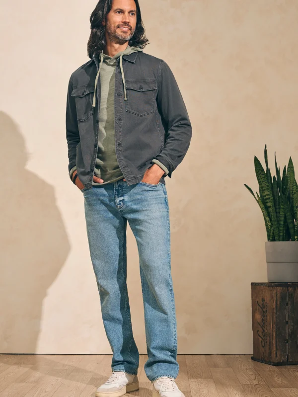 Organic Cotton Slim Straight Denim (32" Inseam) - Sandy Point Wash