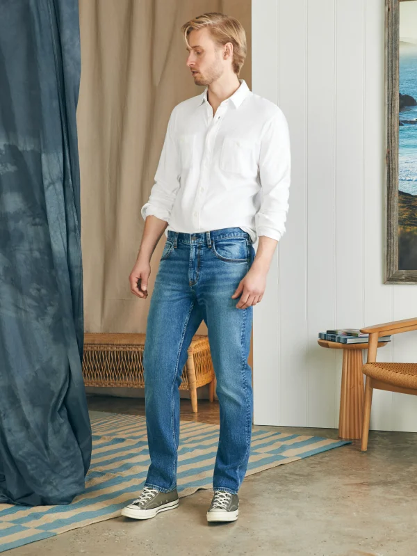 Organic Cotton Slim Straight Denim (32" Inseam) - East Lake Wash