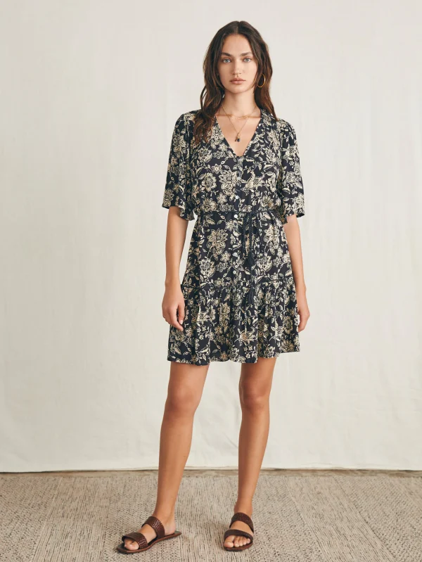 Orinda Mini Dress - Charcoal Chiyoda Floral