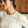 Pointelle Lola Sweater - Egret