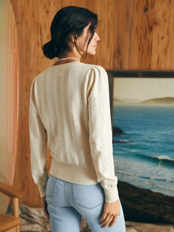 Pointelle Lola Sweater - Egret