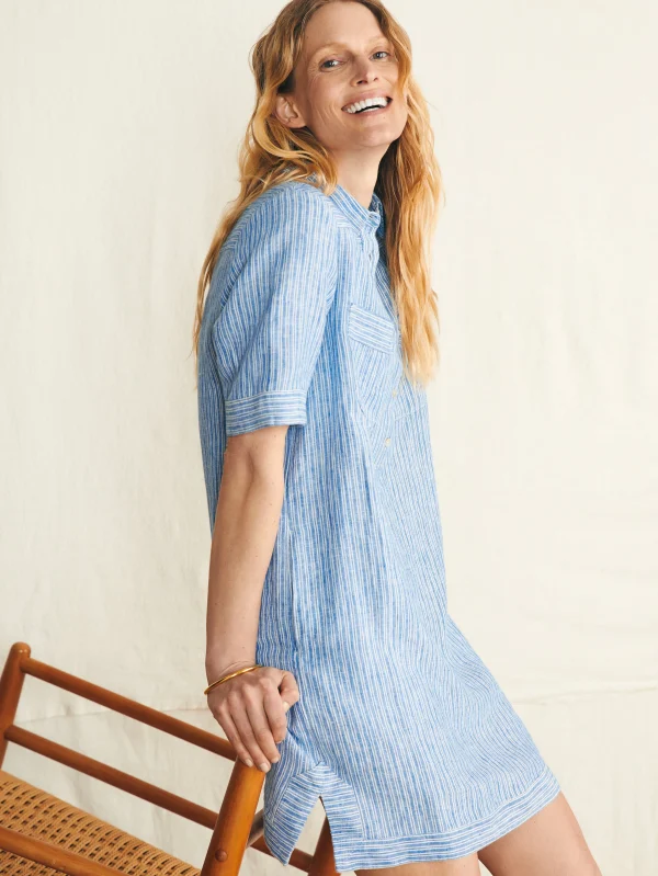 Rae Dress - Skyway Railroad Stripe