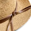 Raffia Trim Crochet Fedora - Natural