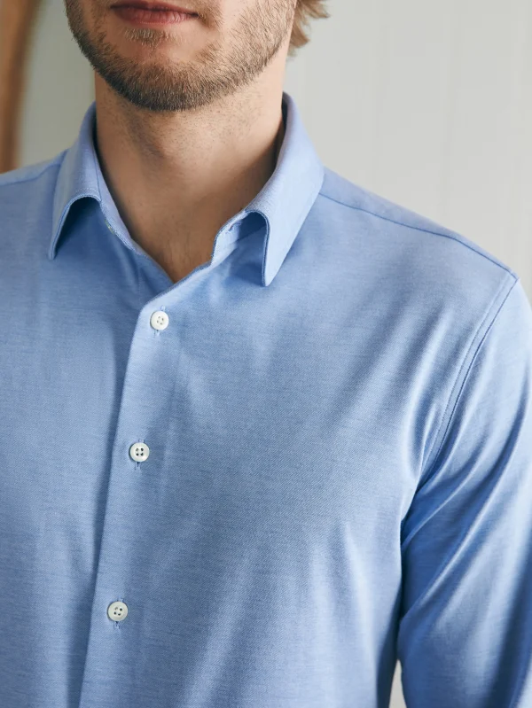 Reserve Knit Shirt - Lake Blue Melange